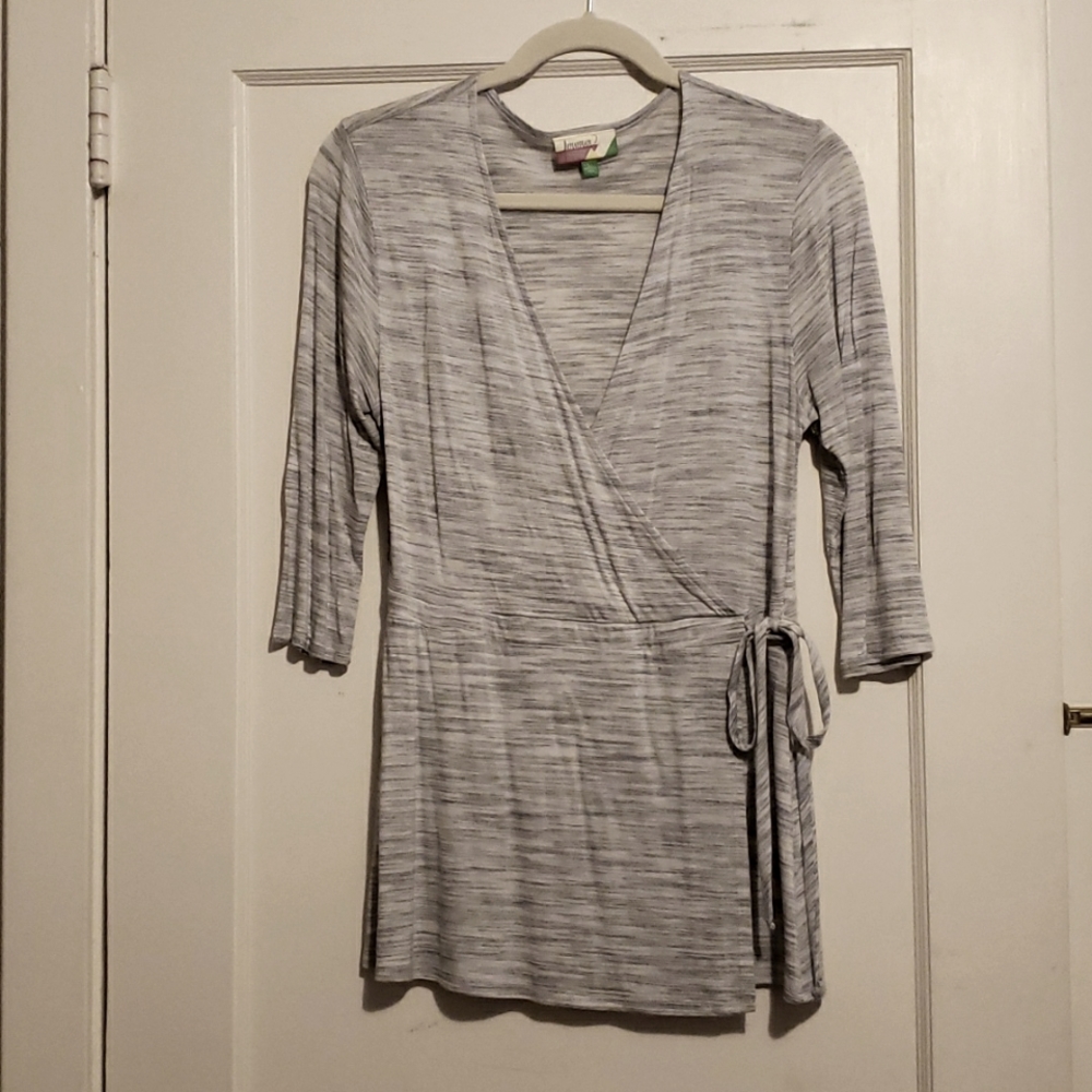Modcloth Wrap Neckline, Peplum, & 3/4 Sleeve Surplice Top
